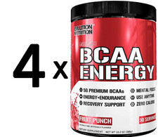 4 x EVLution Nutrition BCAA Energy, Fruit Punch - 288g (69,40 EUR/kg)