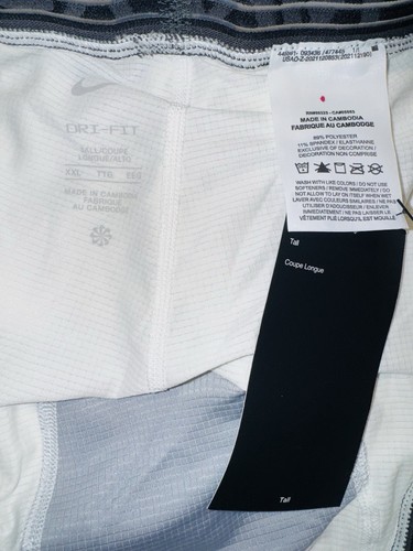 Medias de compresión blancas emitidas por el equipo Dri-Fit Nike Pro NBA para hombre Lakers 2XLT NUEVAS CON ETIQUETAS - Imagen 6 de 7