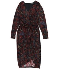 Ralph Lauren Womens Draped Paisley Maxi Dress, red, 12