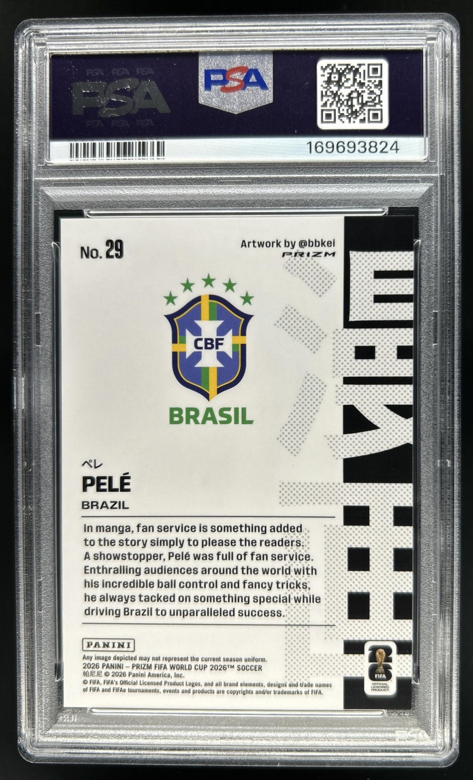 2026 Panini Prizm World Cup Pele Manga SSP #29 Brazil PSA 10 GEM MINT (24) view 2