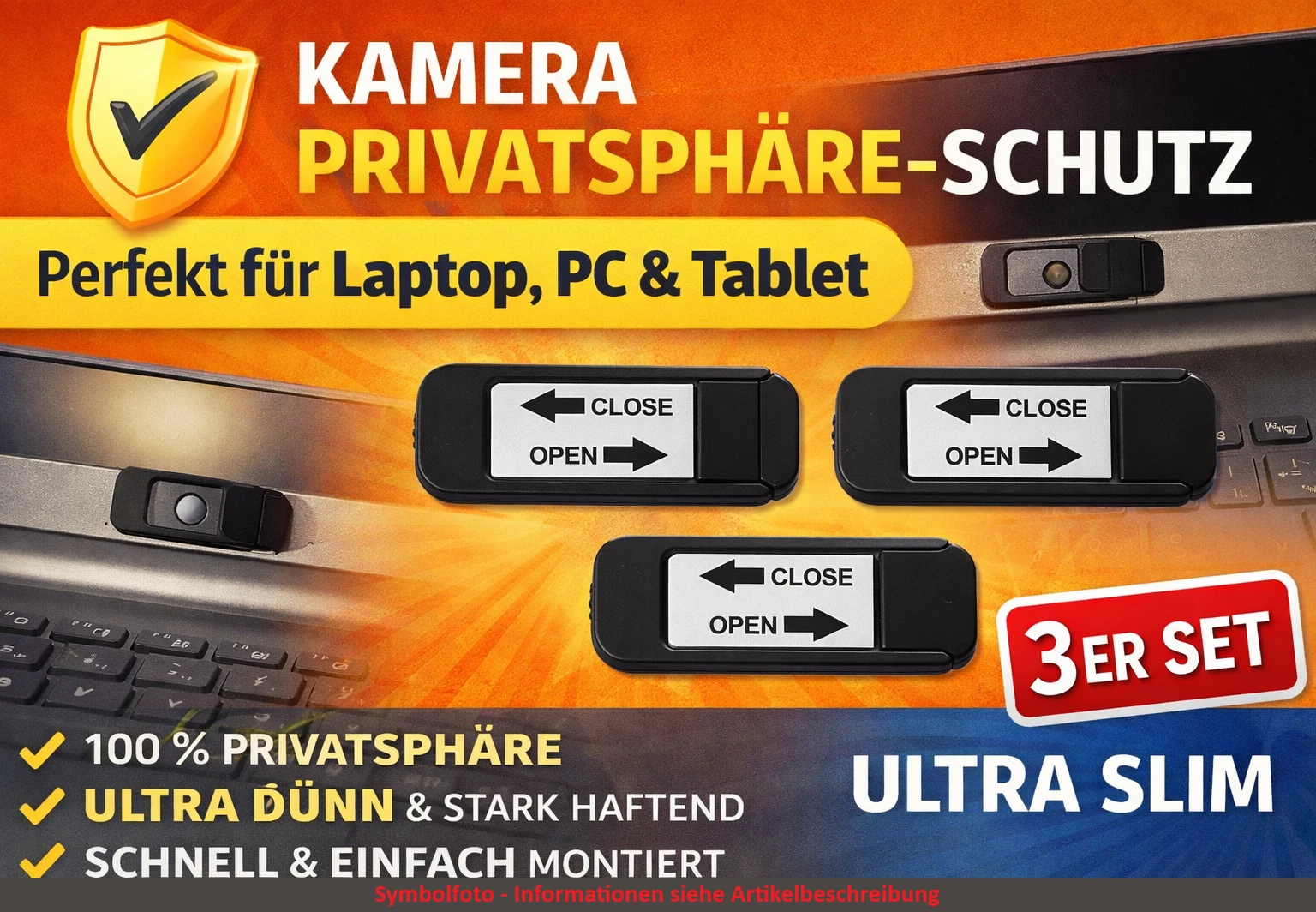 Kamera Abdeckung Webcam Schutz Privatsphäre Laptop PC Tablet Ultra Slim 3 Stück Kamera Abdeckung Webcam Schutz Privatsphäre Laptop PC Tablet Ultra Slim 3 Stück
