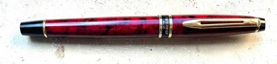 TOLLE GEBRAUCHTE! WATERMAN Expert Füllhalter, rot marmoriert, M Feder
