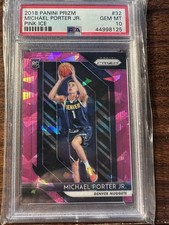 2018 Panini Pink Ice Prizm Michael Porter Jr Rookie RC #32 PSA 10 Brooklyn Nets