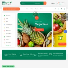 Natural Food Store Website Design with Free VPS Web Hosting and Installation