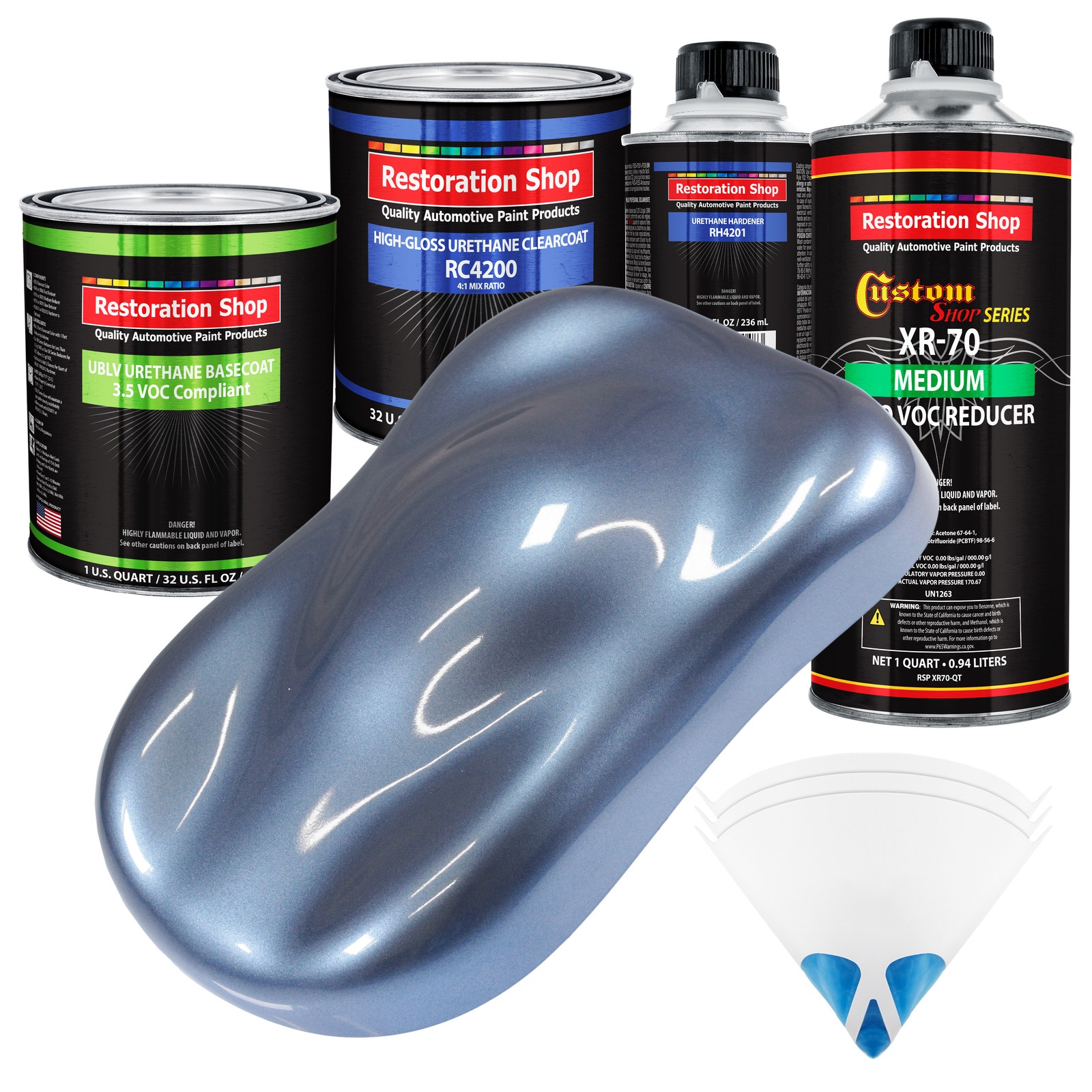 Sonic Blue Metallic Low VOC Urethane Basecoat Auto Paint Kit