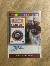 Zach Allen 2019 Contenders Rookie Auto Variation Rookie #247 Cardinals /49