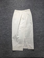 Zara Womens Midi Skirt Sz S White Solid Asymmetric Slit Front Casual Bottoms