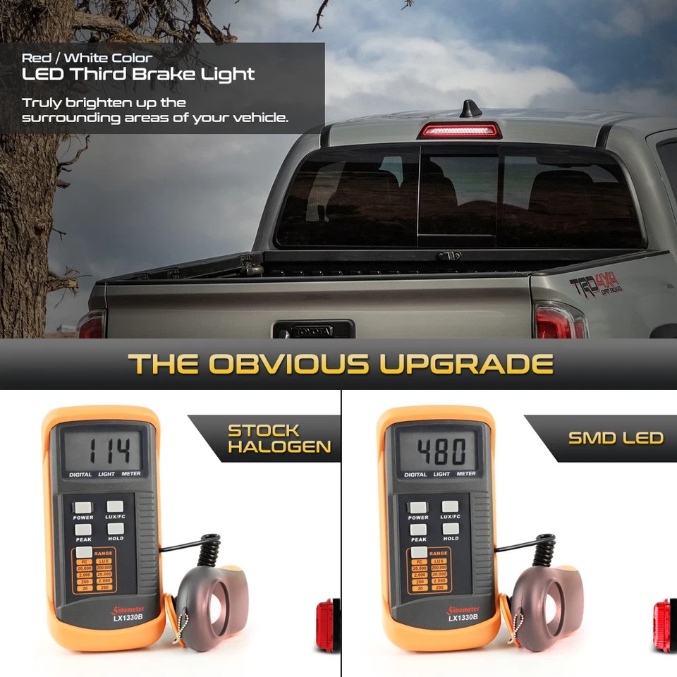 [DOUBLE CAB]Full LED Chrome 3rd Third Brake Tail Light Lamp For 2016-2023 Tacoma Foto 3 de 4