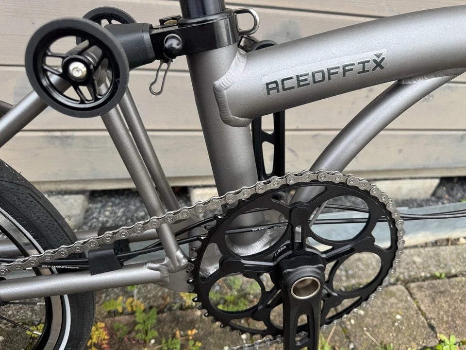 Aceoffix C5 Trifold 5 Speed Alu Klapprad Faltrad Mini Fahrrad Brompton Clone - Bild 4 von 4