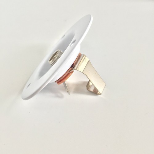 1 Piece White 2" Steel Round Recessed Amp Jack Plate w/ 1/4" Mono Input #11 - Picture 5 of 7