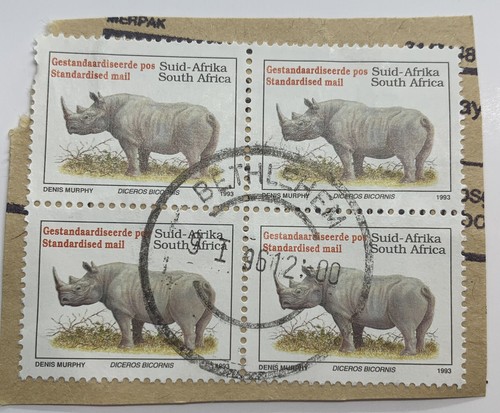 1993 Südafrika Briefmarkenblock mit Bethlehem SON absagen