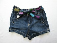 Baby Gap 18-24 Months Denim/Jean Shorts Polka Dot Tie Belt Dark/Med Wash Cotton