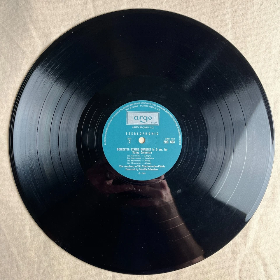 ROSSINI/DONIZETTI String Sonata 2&4/Quartet in D 1969 Vinyl LP Argo ZRG 603 VG+ - Image 4 of 4