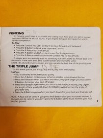 track and field 2 nes Manual only