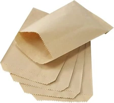 100 Pcs 3x5 Inch Brown Kraft Paper Treat Bags Flat Favor Bags for Small Gift