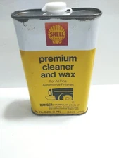 Vintage Shell Oil Premium Cleaner & Wax Tin Can 16 oz Full, Gas Oil Auto  Prop