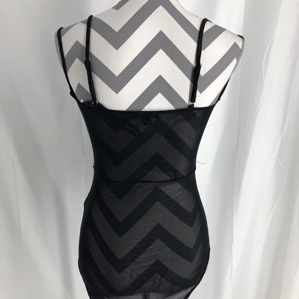 Body negro transparente mediano Material Girl para mujer Foto 3 de 4