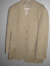 ERMENEGILDO ZEGNA High Performance Blazer Sport Coat Tan Mens' 44 Reg Wool