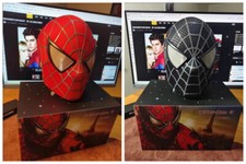 Handmade 1:1 Spiderman Tobey Maguire Hood Mask 3D Headwear Adult Wearable Mask  