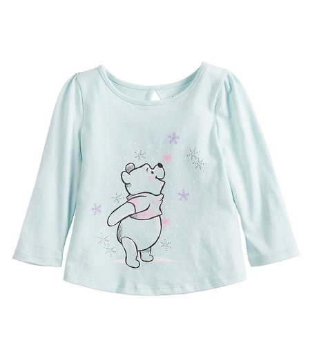 NWT Disney's Baby Girl Winnie the Pooh Green Snowflake Keyhole Shirt (18 Months) - Picture 4 of 9