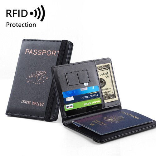 Luxury Leather Travel Passport Wallet Holder RFID Blocking ID Card Case Cover - Picture 23 of 28