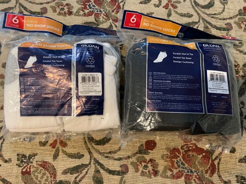 Gildan Mens Pack Of No Show Socks Smart Basics LOT OF 2--- 6 pairs Per Pack - Picture 2 of 2