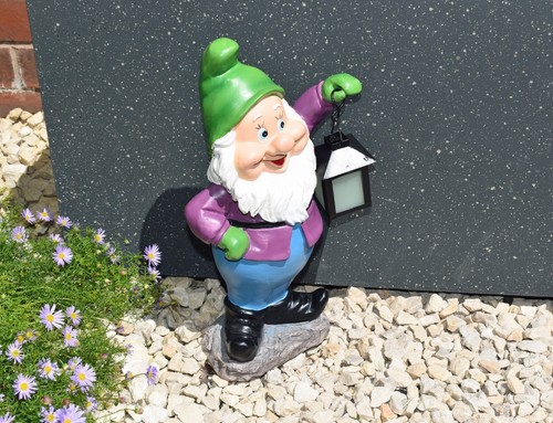 Gnome Garden Ornament Fairy Dwarf Statue LED Solar Lantern Light Décor UK GIFTS - Picture 42 of 61