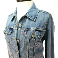 LEVI'S Premium Original Trucker Jacket Stonewashed Blue Big "E" Women's S NEW *