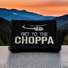 Predator Get To The Choppa Arnold Dillon Dutch  hook loop patch 80s Man Movie