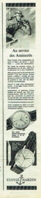 Werbung Advertising 0121 1956 Uhren Ulysse Nardin im Dienst Admirautés Navi