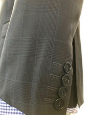 ARMANI COLLEZIONI Mens Sport Coat Blazer BROWN BLUE CHECK 40R MADE IN ITALY 