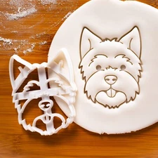 Westie Face Cookie Cutter - West Highland White Terrier portrait cute dog treats
