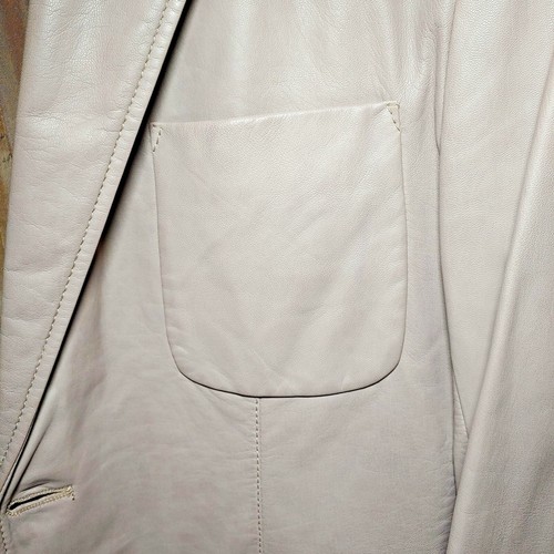 Fratelli Rossetti Men's Leather Beige Blazer Jacket - Picture 8 of 12