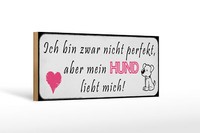 Holzschild Spruch 27X10Cm Aber Mein Hund Liebt Mich Herz Deko Schild Wooden Sign