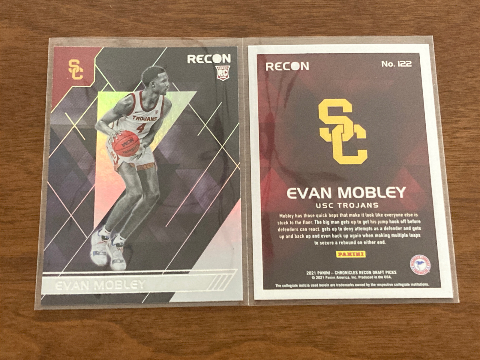 2021 Chronicles Recon Draft Picks Evan Mobley Rookie RC #122, USC Trojans