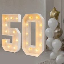 50th Birthday Decorations Numbers Birthday Number Light Marquee Light up 39.37in