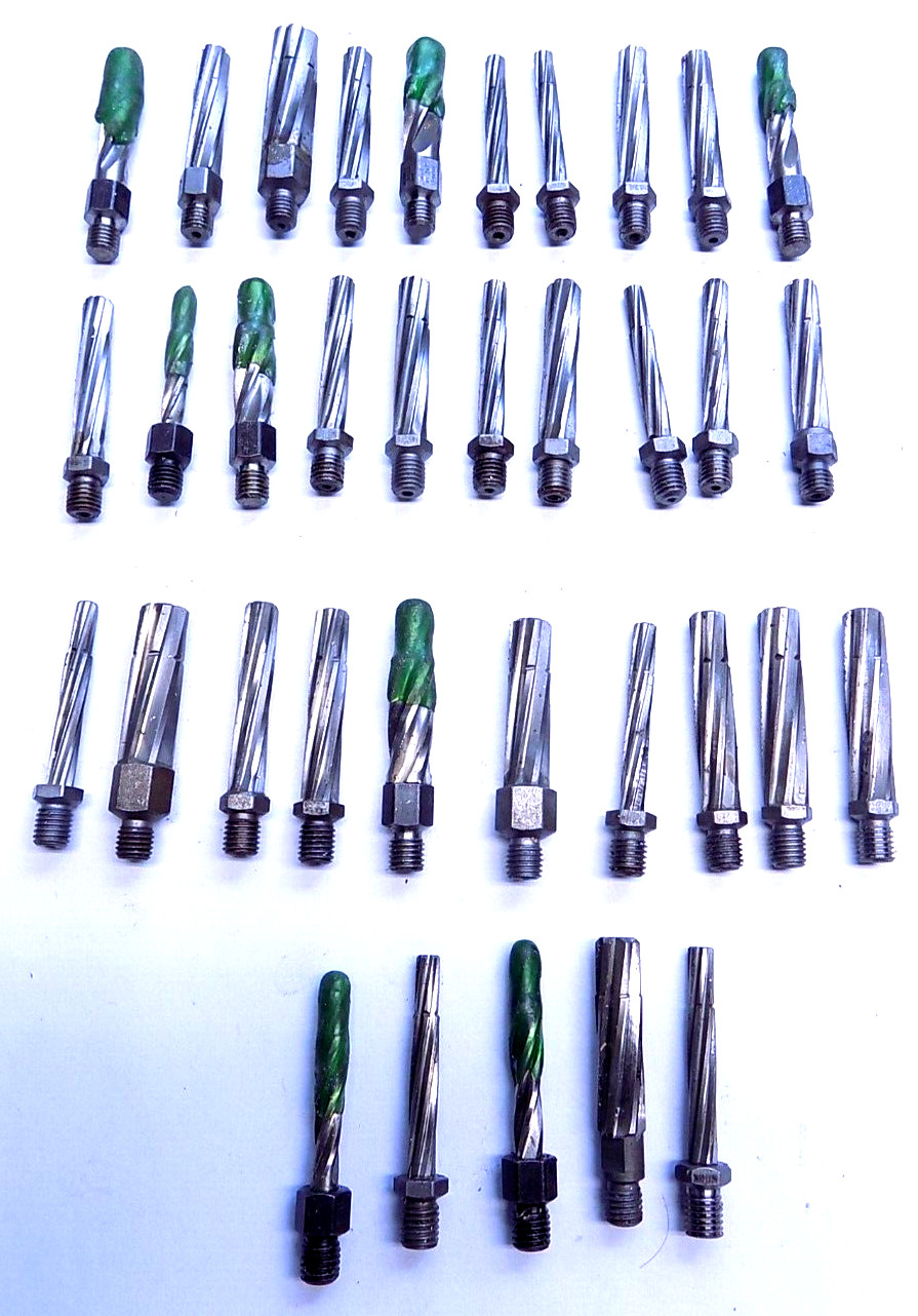35 Assorted 1/428 Threaded Reamers Aircraft Tool Made in the USA