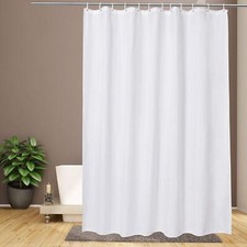Extra Long Fabric Shower Curtain Liner 84 inches Long Length, Light in Machin...