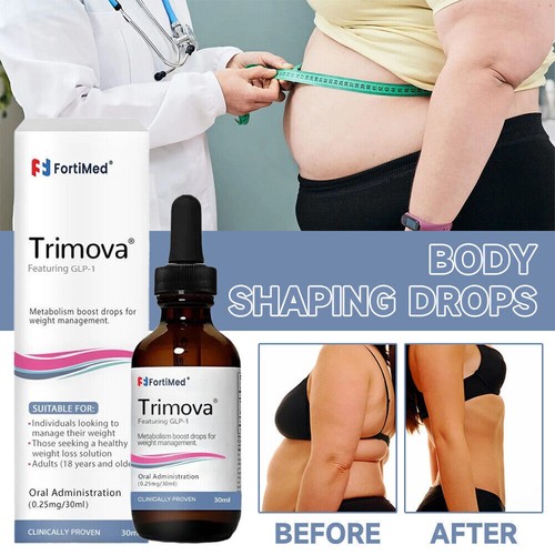 1-10pcs Trimova Drops Natural GLP-1 Supplement for Men & Women 30 ml - Picture 2 of 15