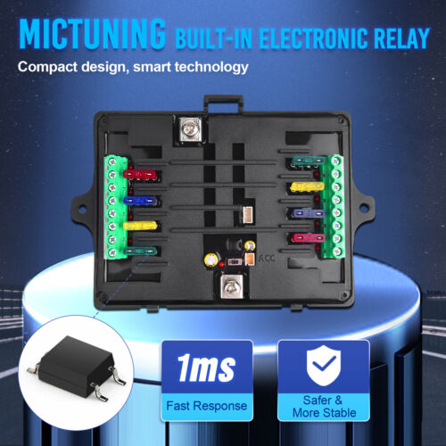 MICTUNING P1S-G08X 8 Gang Green Switch Panel LED Light Bar Relay System Marine - Picture 14 of 24