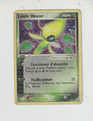 x1 Pokemon Card Celebi Dark (HL 4/101) FRENCH GOOD-POOR EX Legends Forgotten