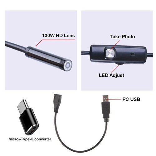 New for Endoscope Mini USB Type-C Android 7mm Camea Waterproof nspection Car - Picture 7 of 7