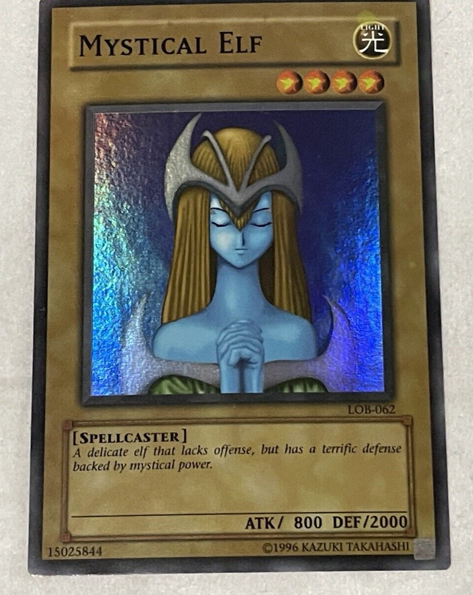 YuGiOh Mystical Elf LOB-062 Faded Misprint Ink Error Super