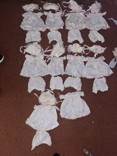 Lot 9 HANDMADE VINTAGE BABY DOLL DRESSes Pink FLORAL DRESS, BONNET HAT, Panties