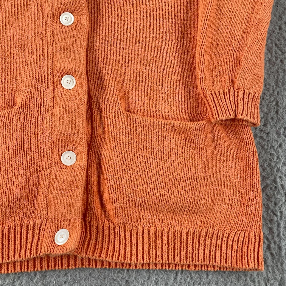 Cárdigan Ralph Lauren para mujer talla mediana capucha cuello suéter naranja mezcla de lino Foto 4 de 4