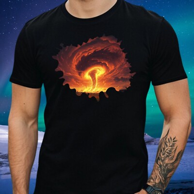 T-Shirt Herren Tornado Motiv Baumwolle Größe S bis 5XL