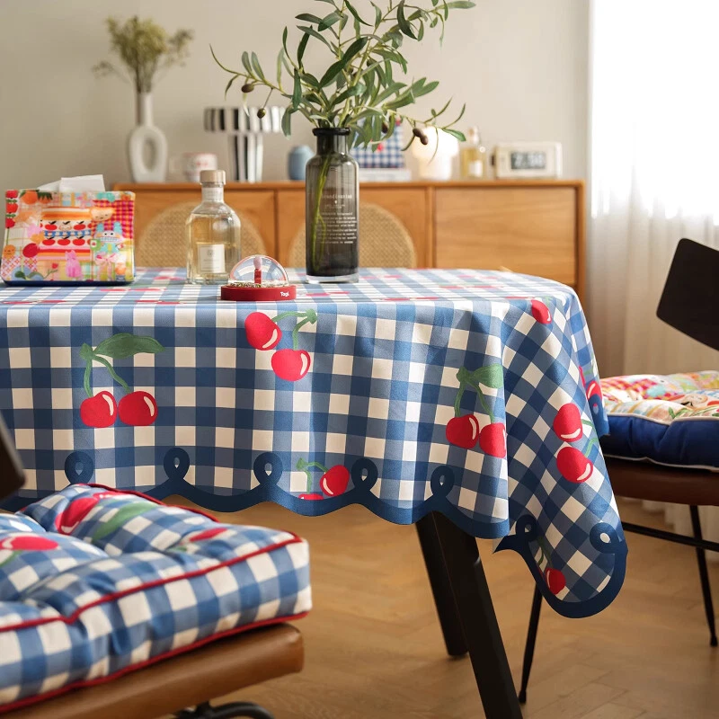 1xKitchen Inregular Tablecloth Checked Table Cover Cloth Dinning Room Tablecloth - Image 2 of 4