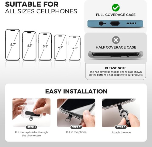 DUGRAFT Smycz do telefonu komórkowego Crossbody Pasek na telefon Regulowany miękki nylon Komórka - Zdjęcie 4 z 7
