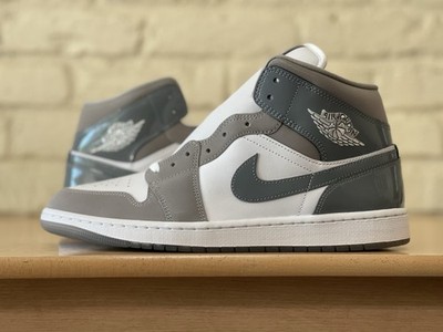 Nike Air Jordan 1 Mid SE Men Size 10 White Medium Grey Cool Grey