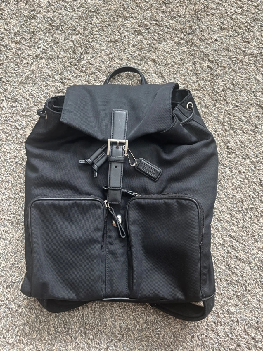 バッグ COACH Nylon Leather Backpack Black Coach Nylon Exterior Backpack Bags & Handbags for Women for sale